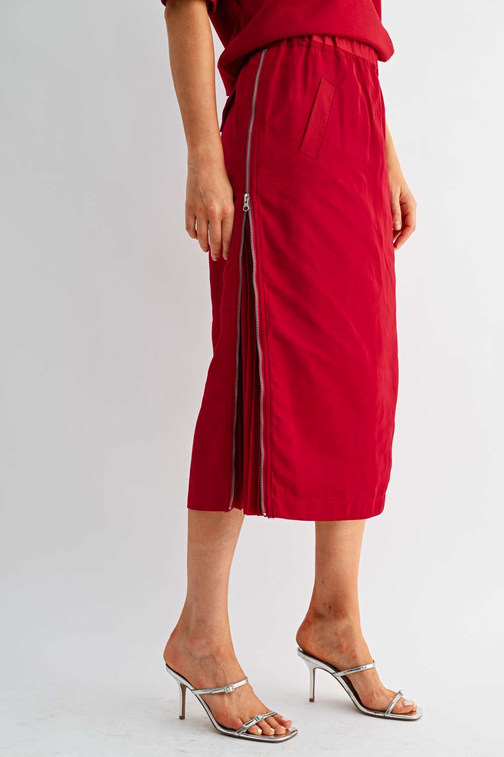 Jelani Skirt with Pleated Zipper Sides
