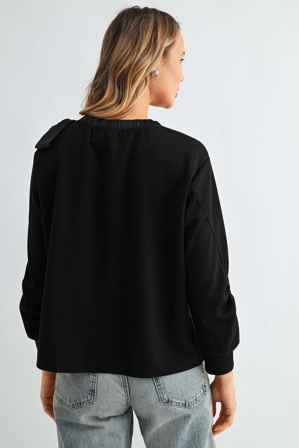 Karl Knit Bow-Tie Shoulder Top