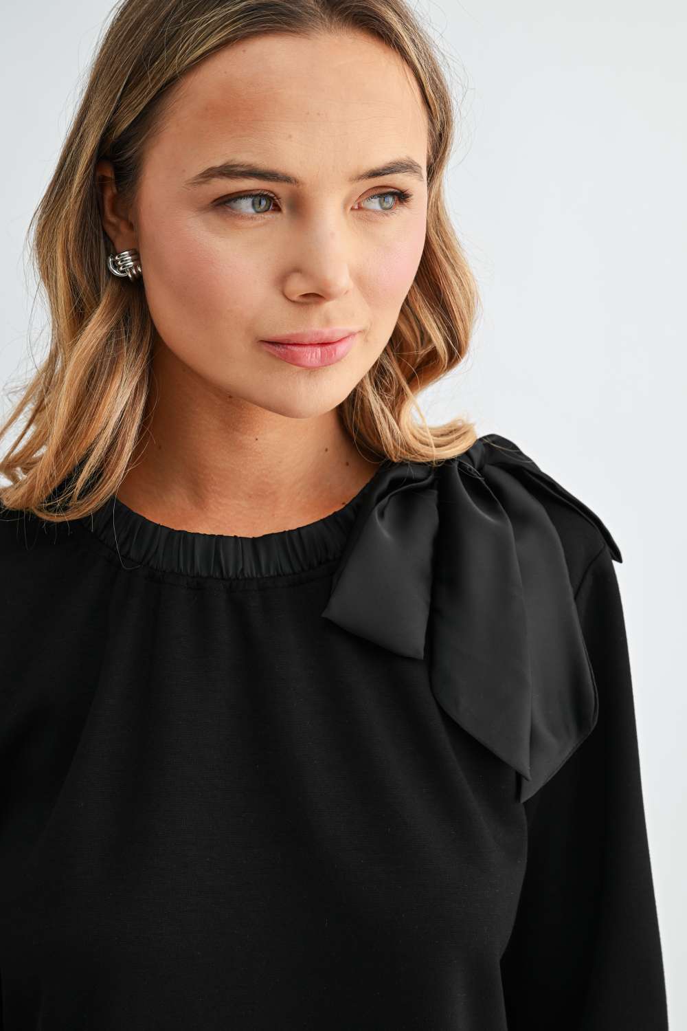 Karl Knit Bow-Tie Shoulder Top