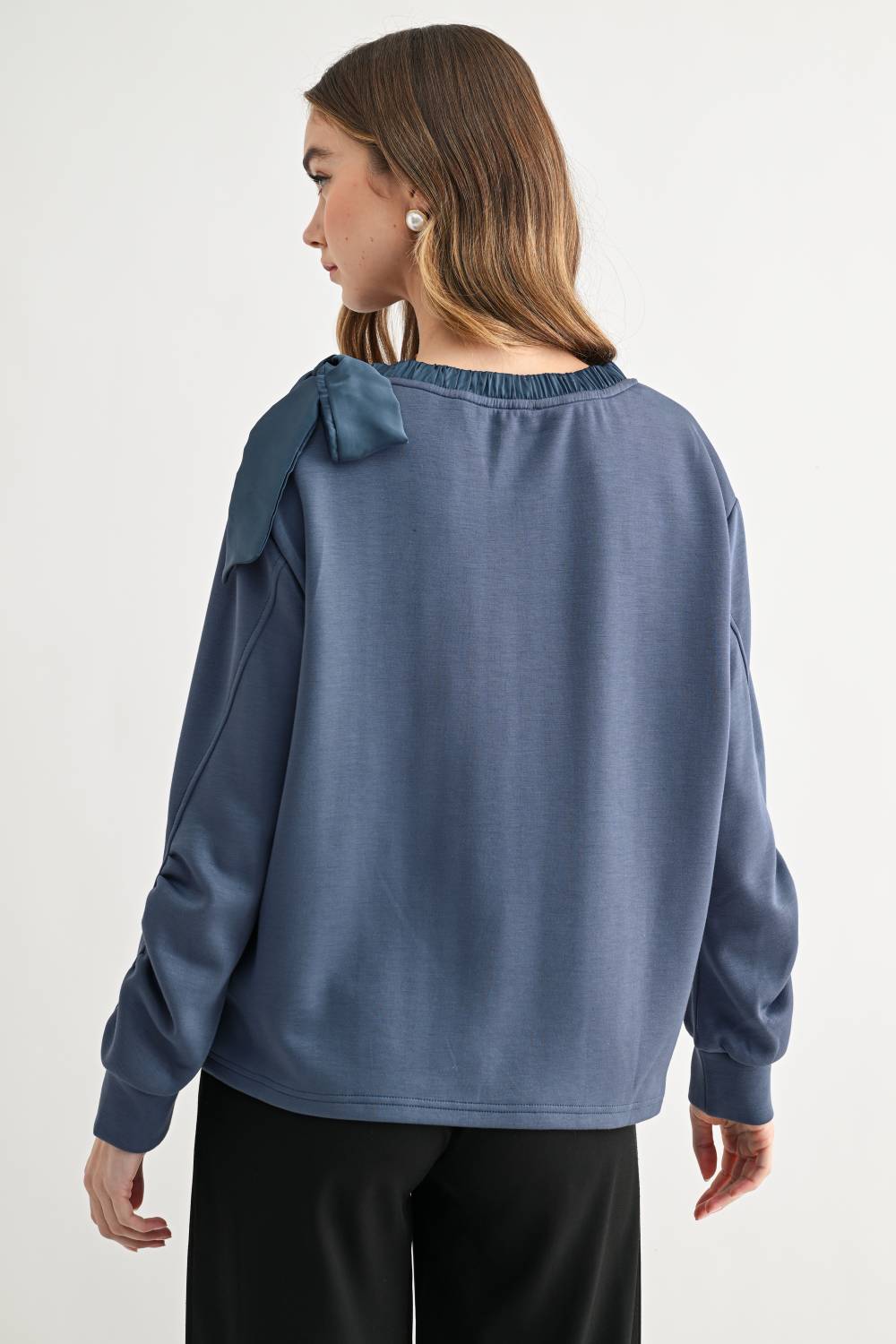 Karl Knit Bow-Tie Shoulder Top