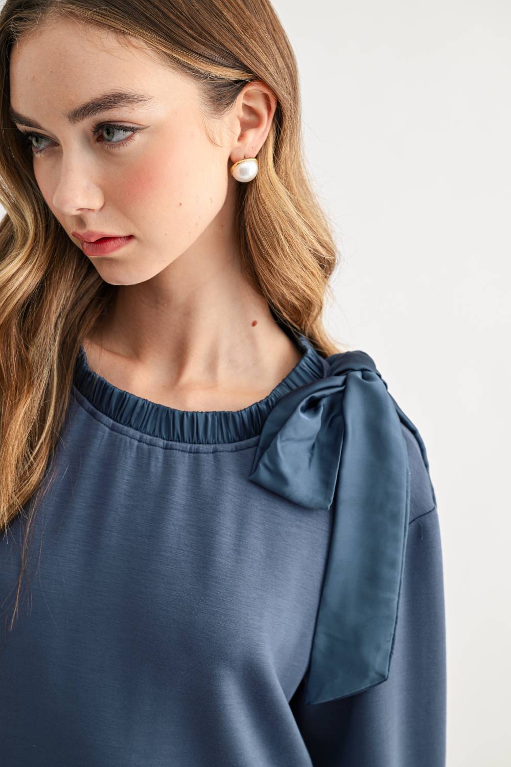 Karl Knit Bow-Tie Shoulder Top