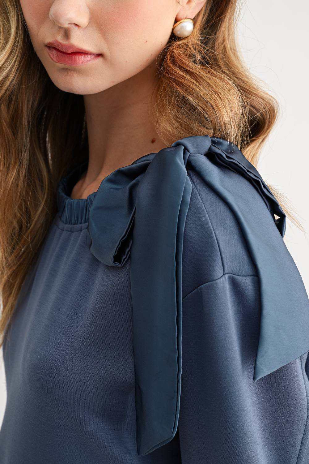 Karl Knit Bow-Tie Shoulder Top