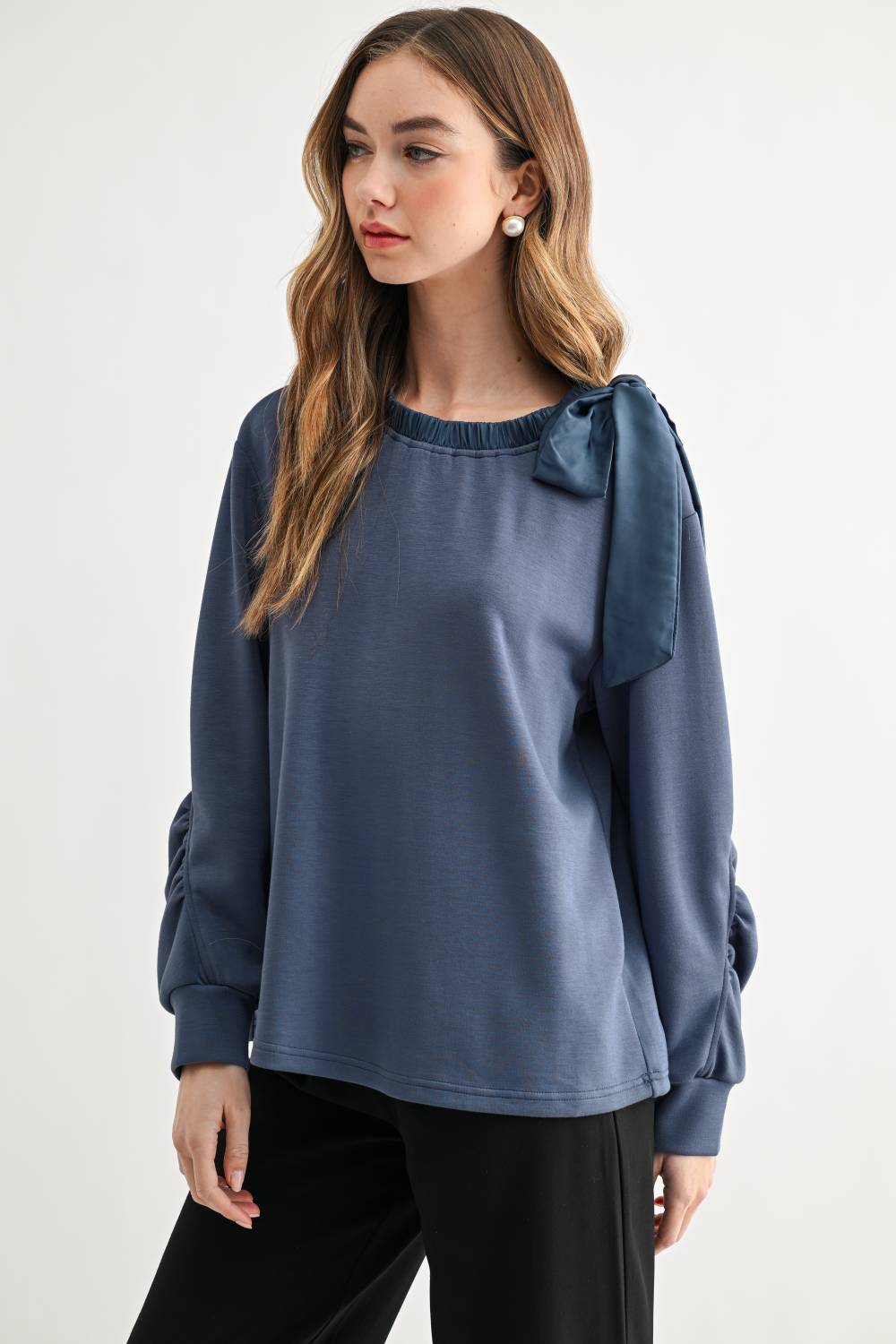 Karl Knit Bow-Tie Shoulder Top
