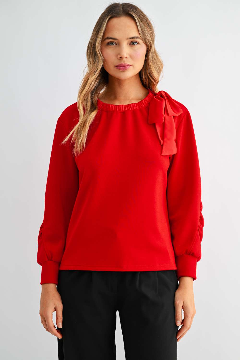Karl Knit Bow-Tie Shoulder Top