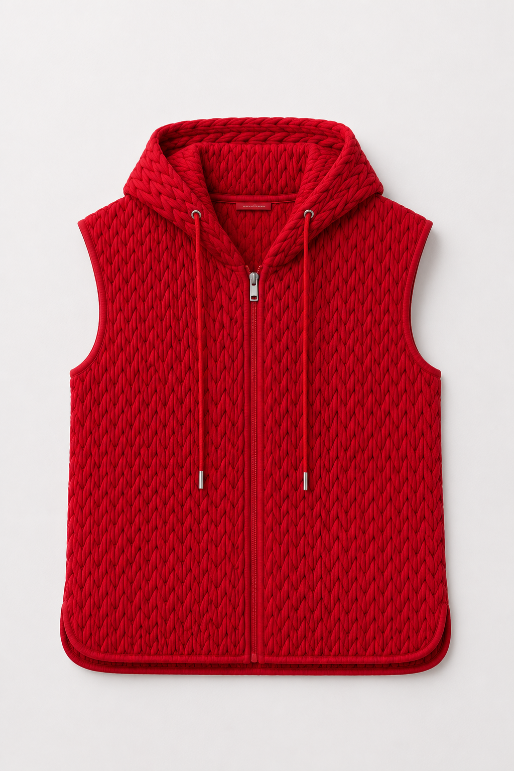 Jaylen Textured Hooded Zip Up Vest