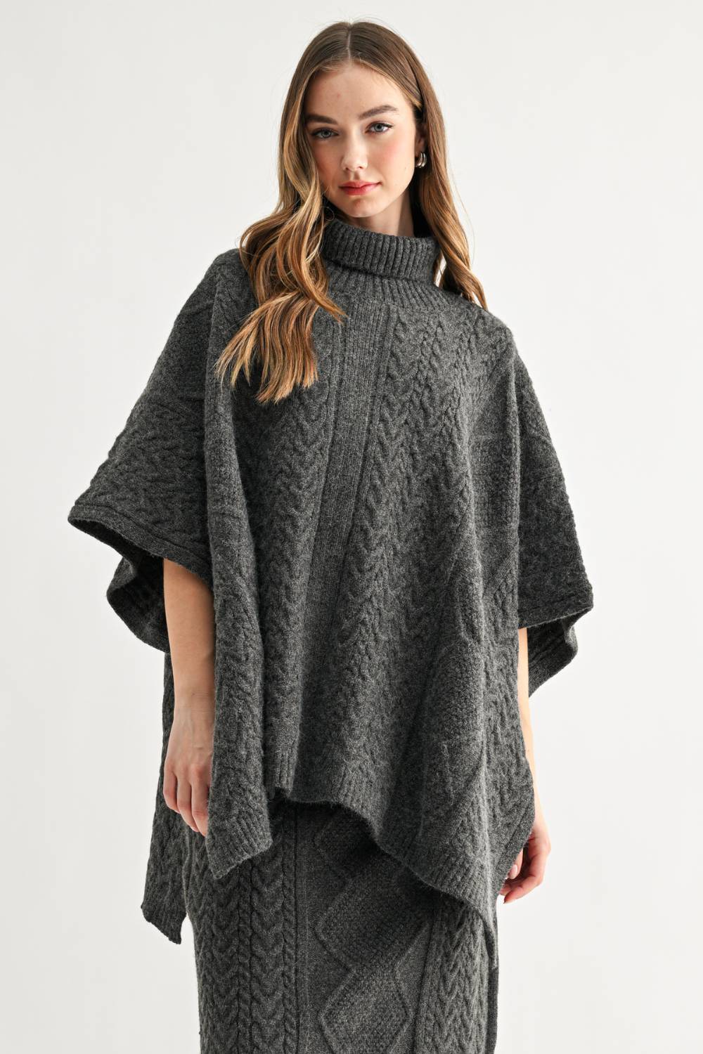 Samuel Cable Knit Sweater Poncho