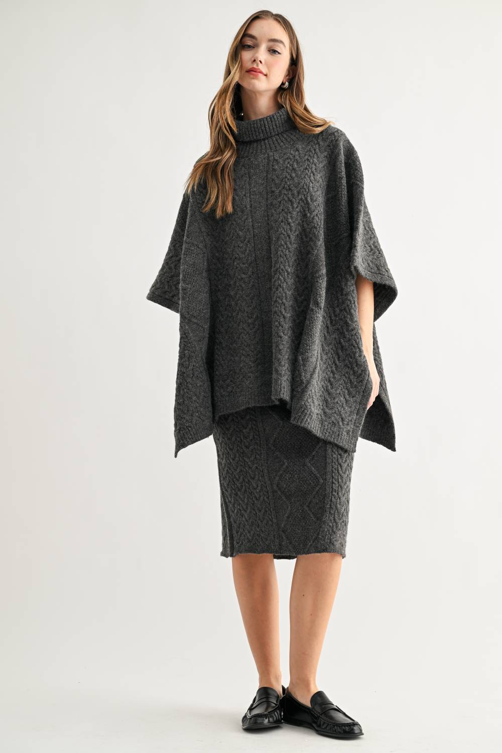 Samuel Cable Knit Sweater Poncho