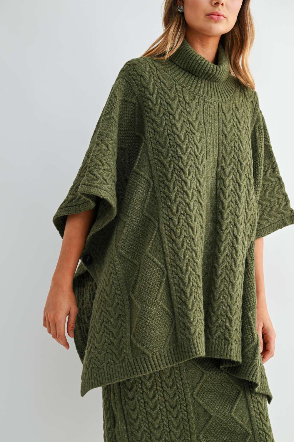 Samuel Cable Knit Sweater Poncho