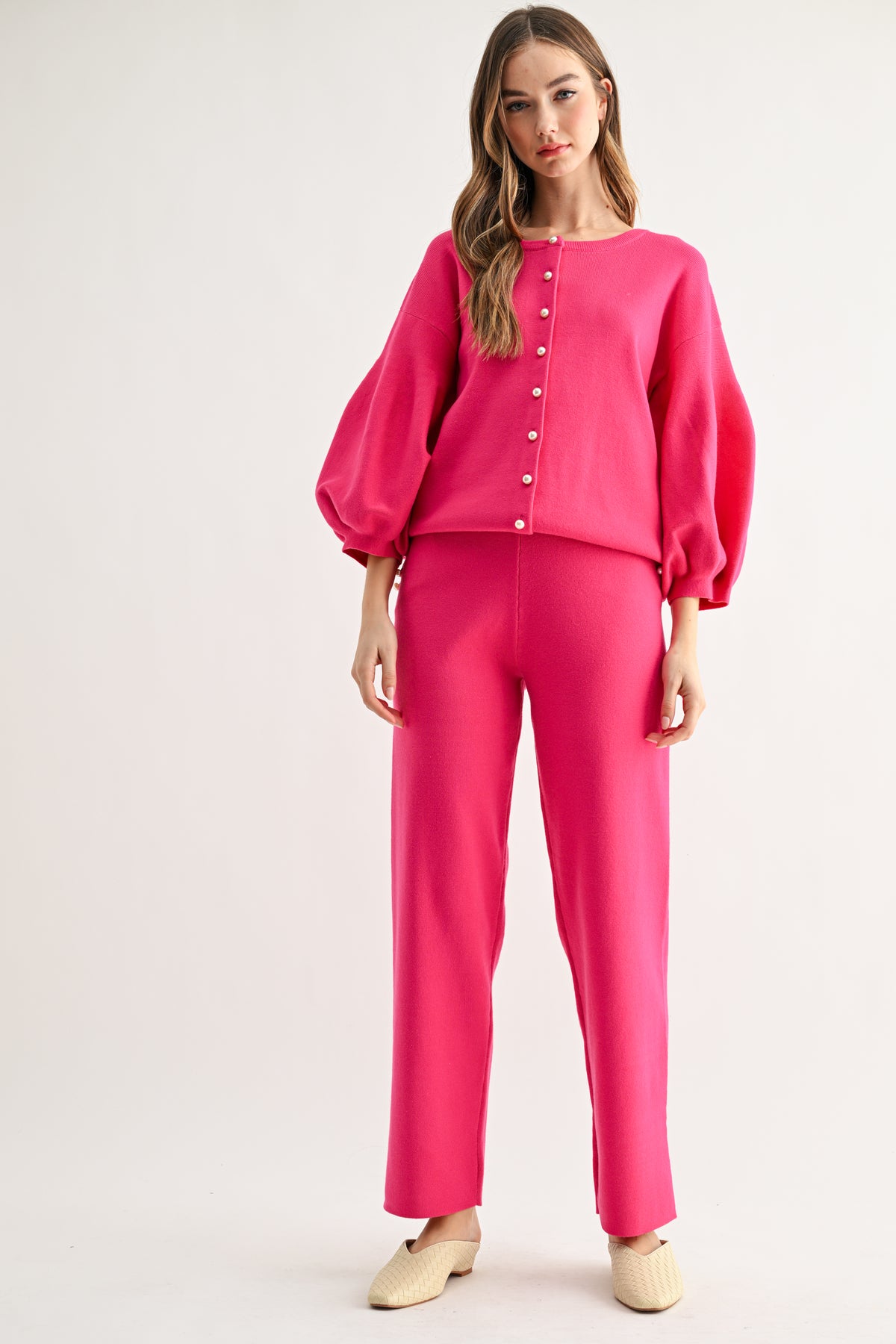 Sergio Knitted Sweater Cardigan with Pearls
