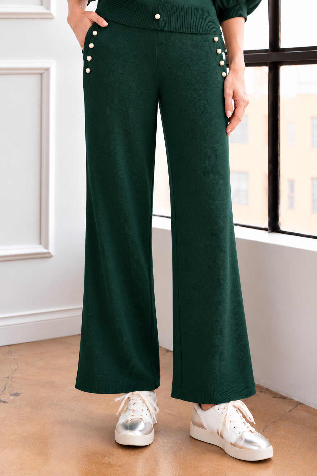Sherwin Knitted Pant with Pearls