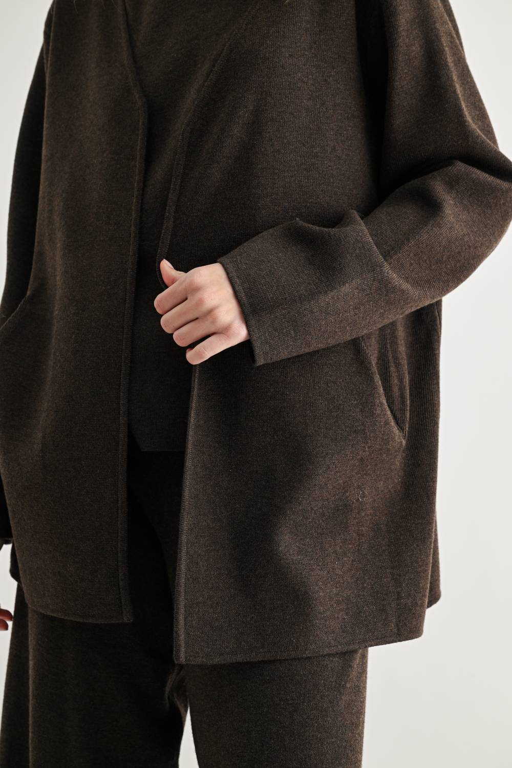 Sabina Oversized Open-Front Knit Cardigan