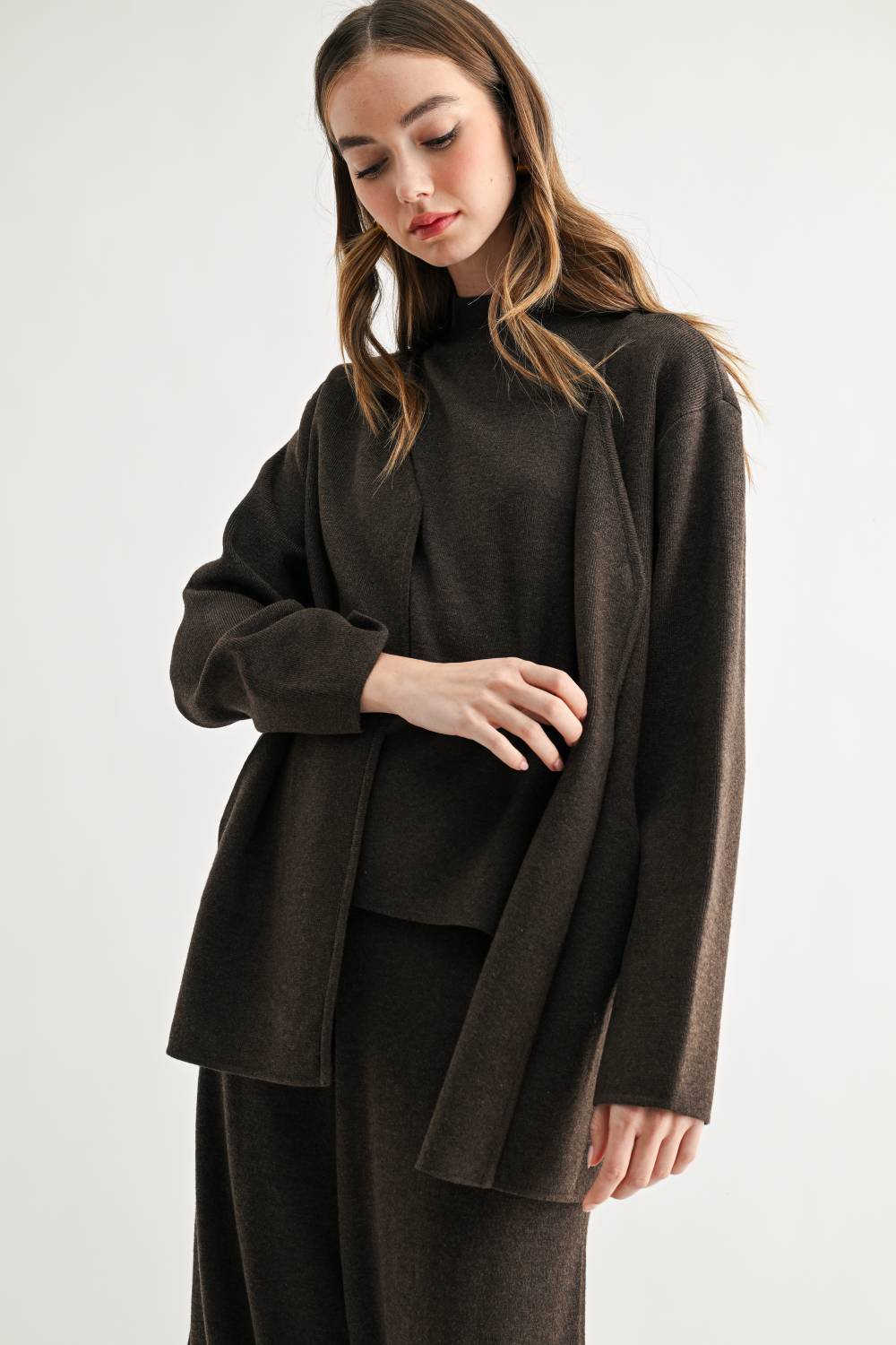 Sabina Oversized Open-Front Knit Cardigan