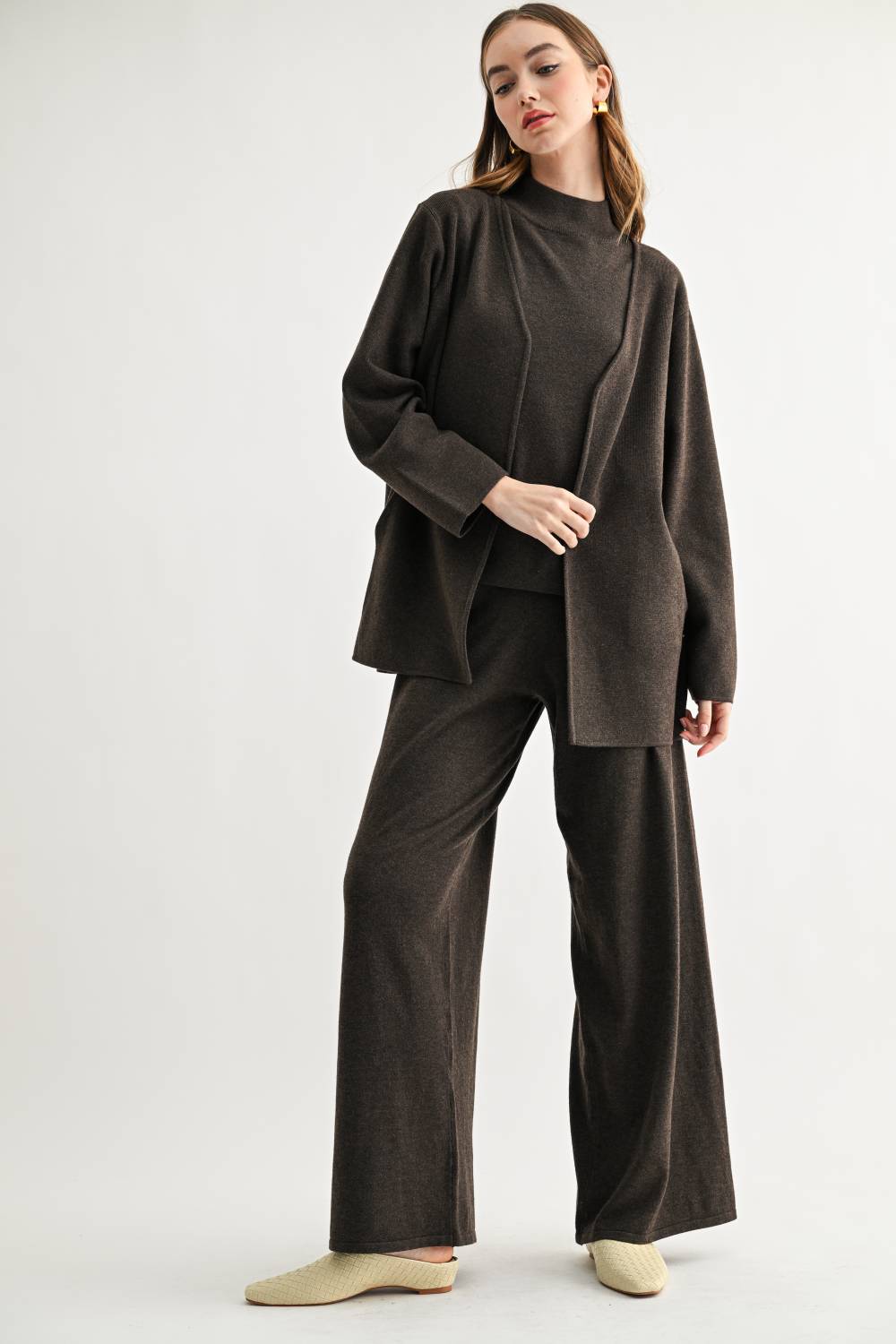 Sabina Oversized Open-Front Knit Cardigan