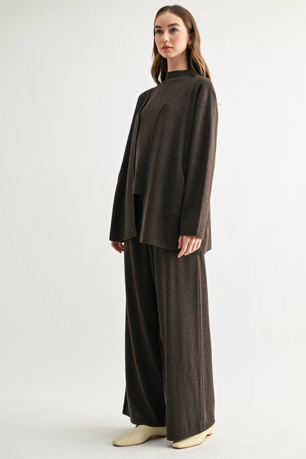 Sabina Oversized Open-Front Knit Cardigan