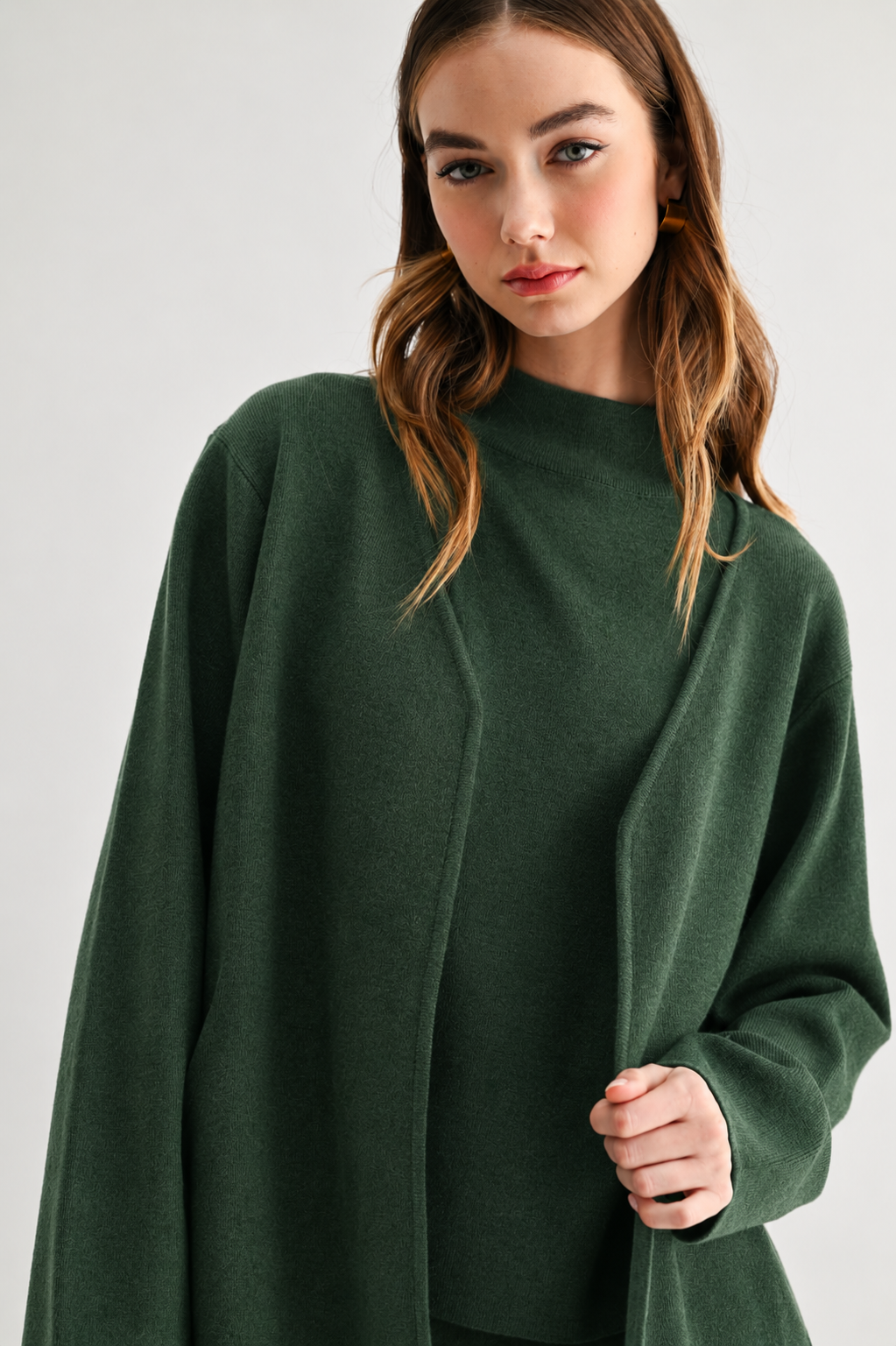 Sabina Oversized Open-Front Knit Cardigan