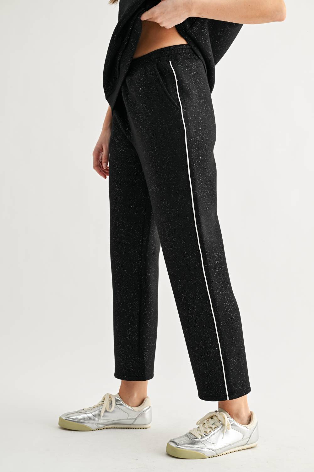 Faryn Stretch French Scuba Knit with Glitter