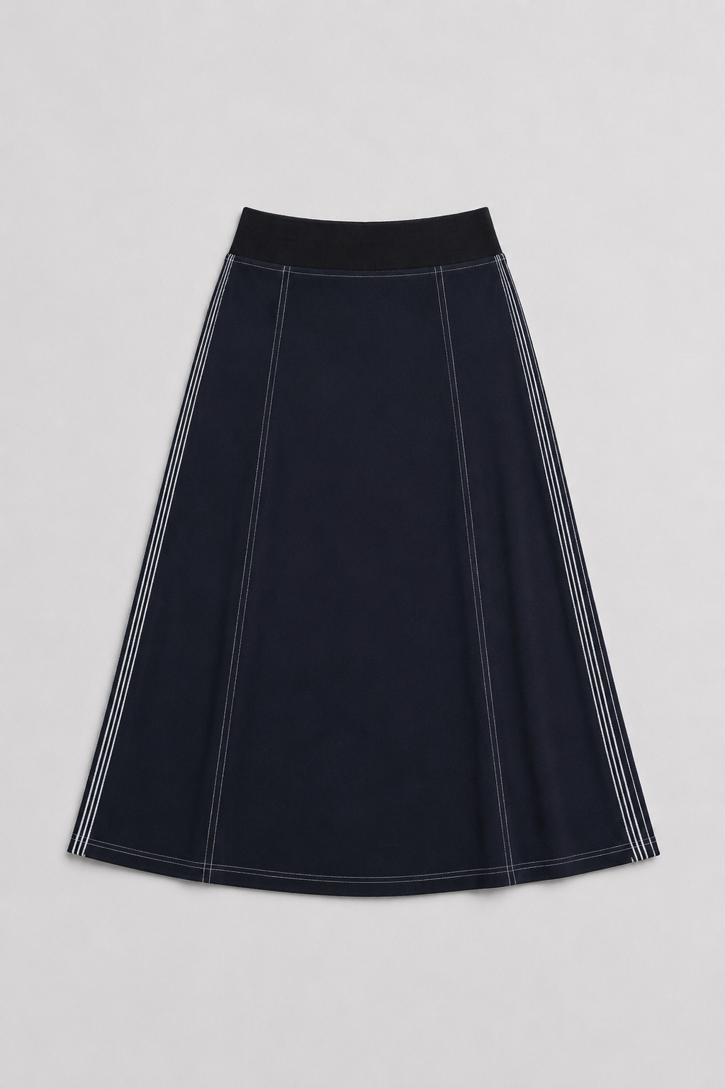 Kyle Stretch Knit Skirt with Contrast Stitching