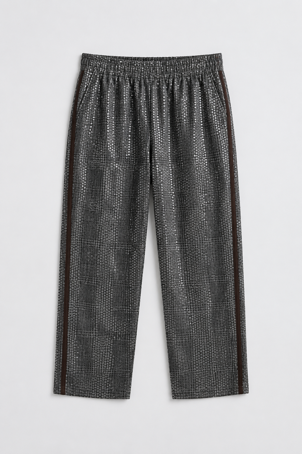 Catelyn Sequin Plaid Pull-On Ankle Pants