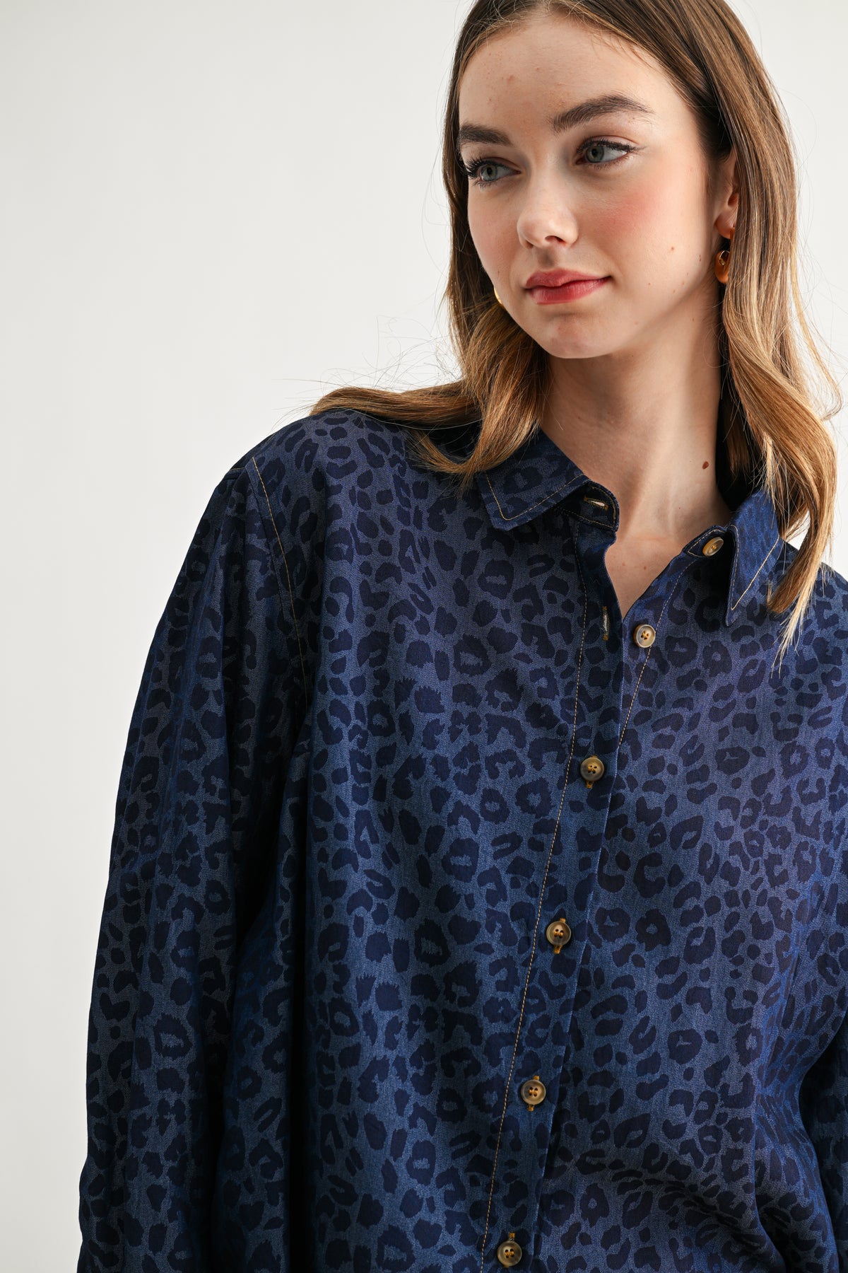 Corey Woven Animal Print Top