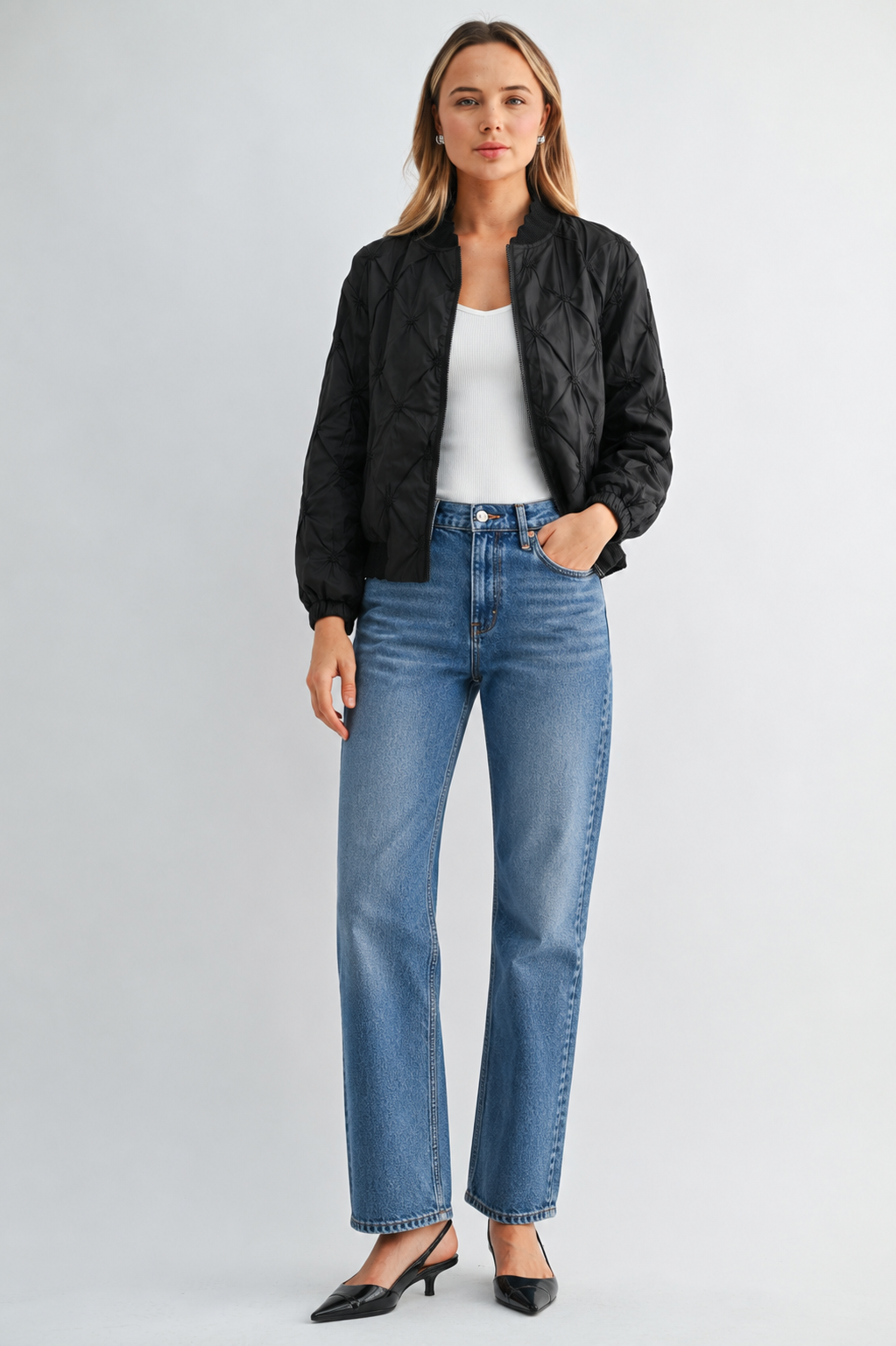 Jovie Quilted Parachute Bomber Jacket