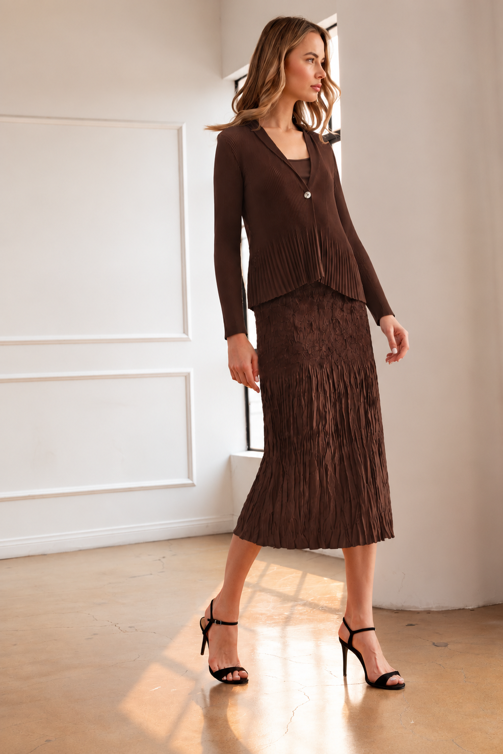 Connor Crinkle Pleated with Smocking Skirt