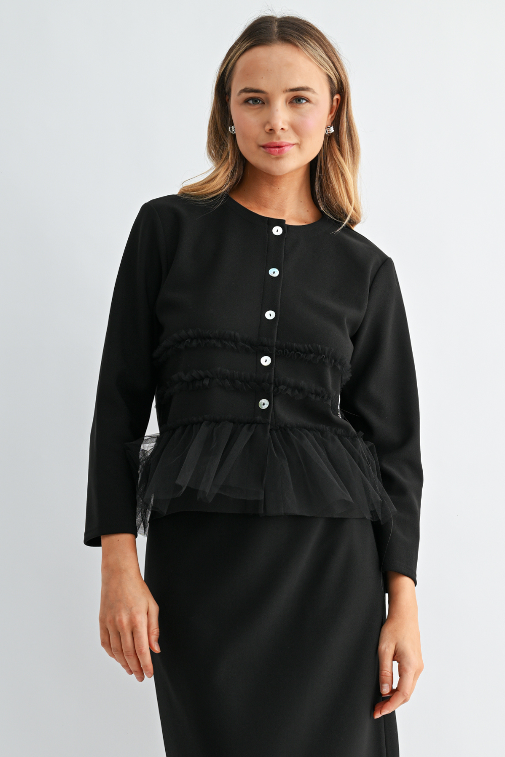 Kaylina Knit Ruffle Cardigan