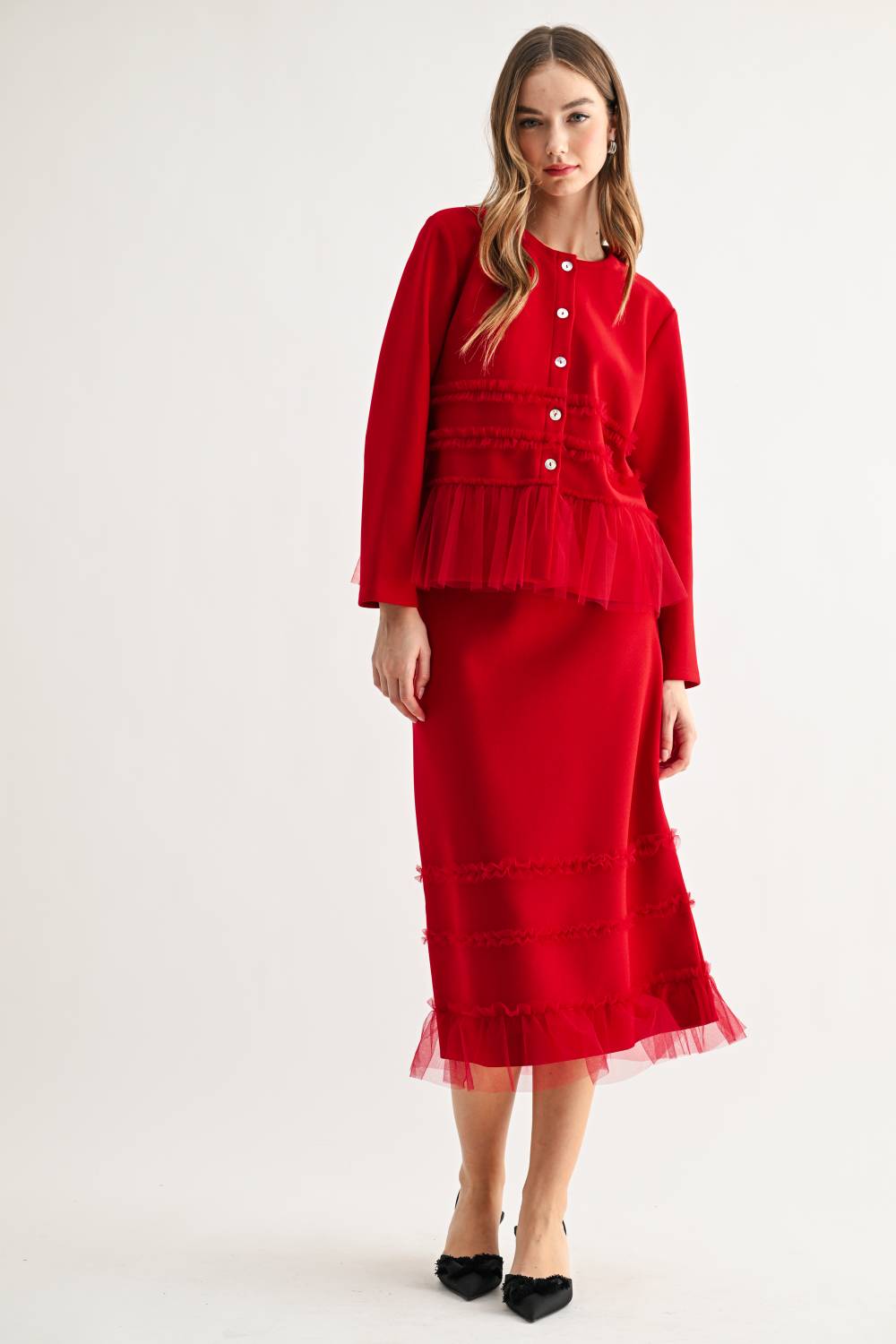 Kaylina Knit Ruffle Cardigan