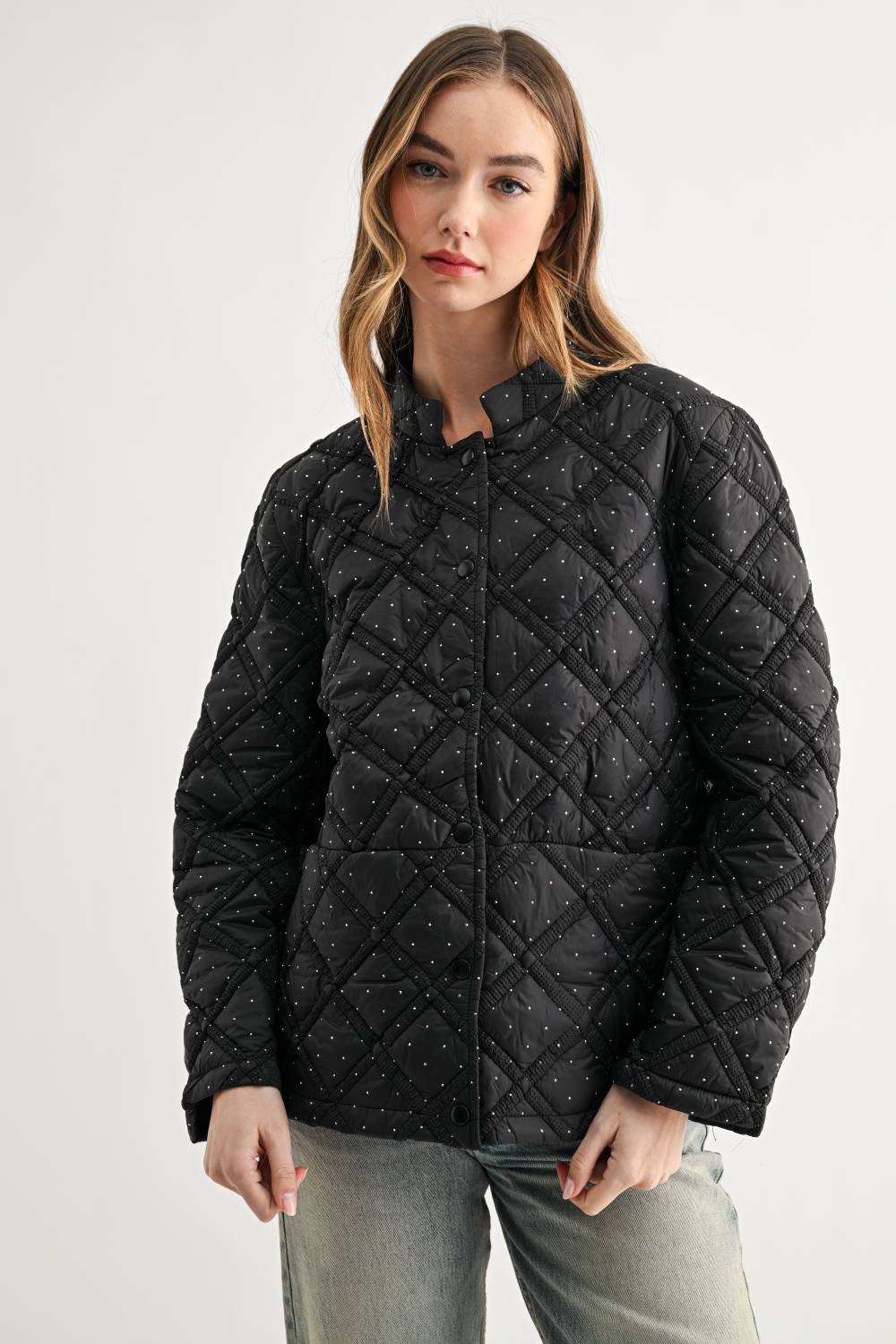 Jessalynn Rhinestone Quilted Jacket