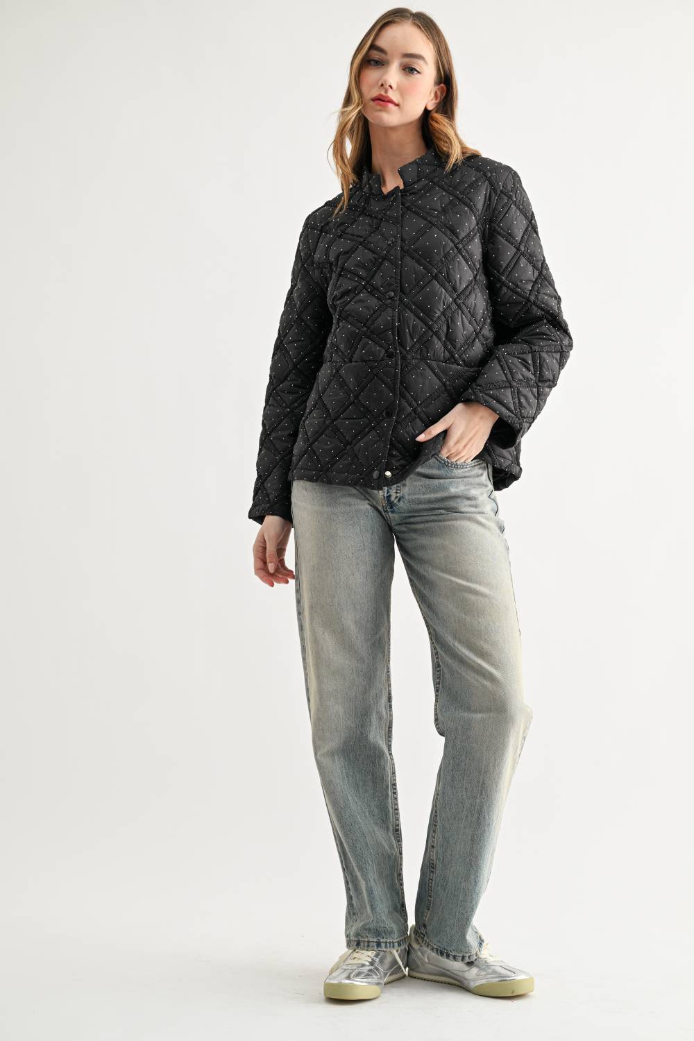 Jessalynn Rhinestone Quilted Jacket