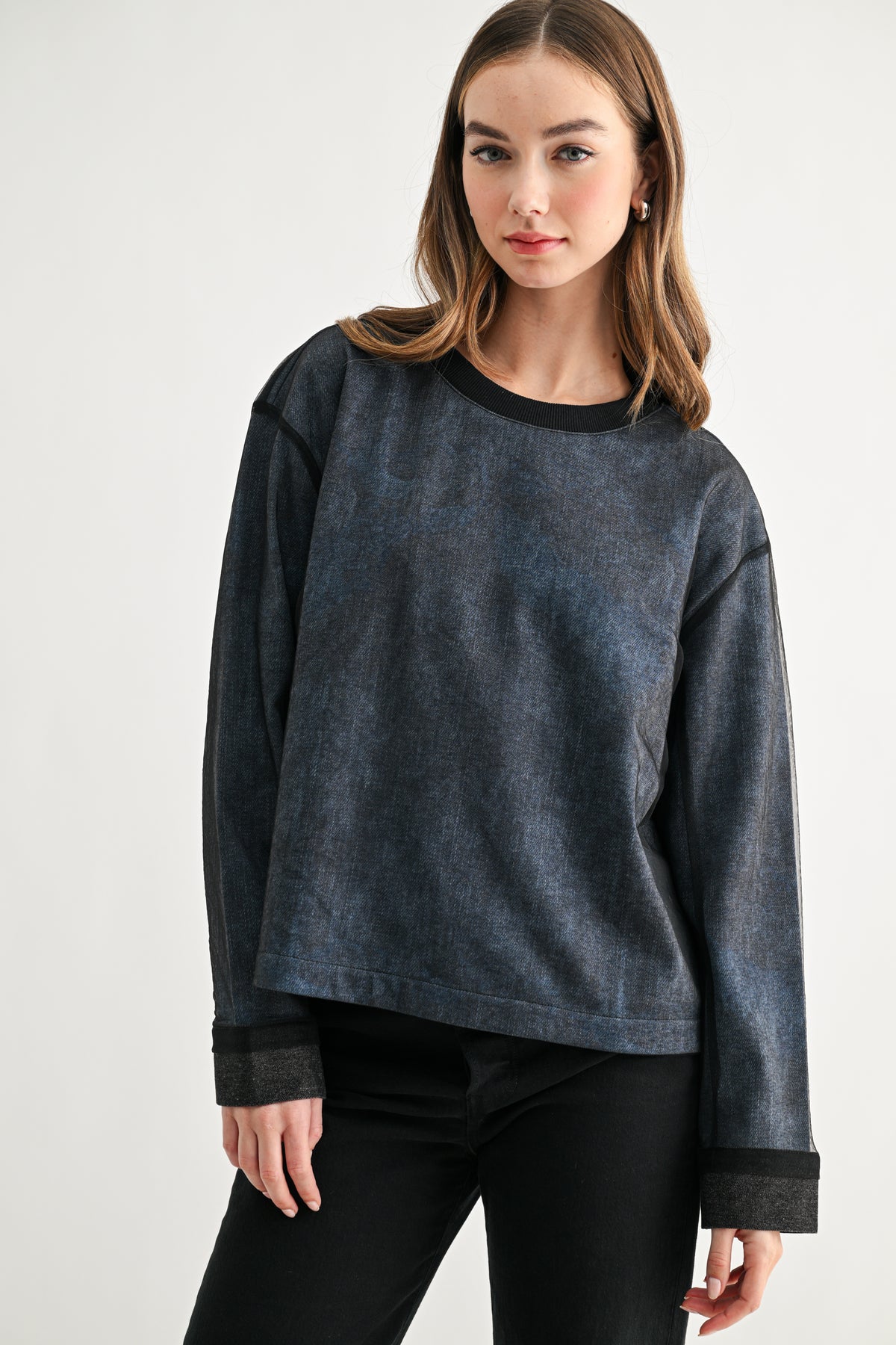 Kalila Mix Media Mesh Top