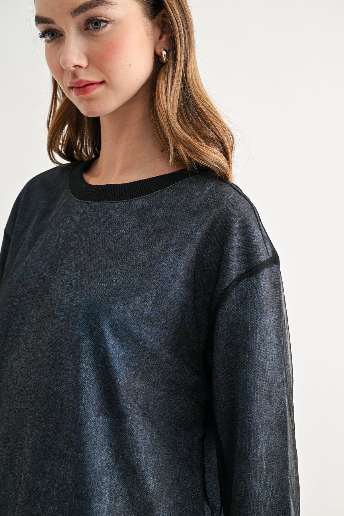 Kalila Mix Media Mesh Top
