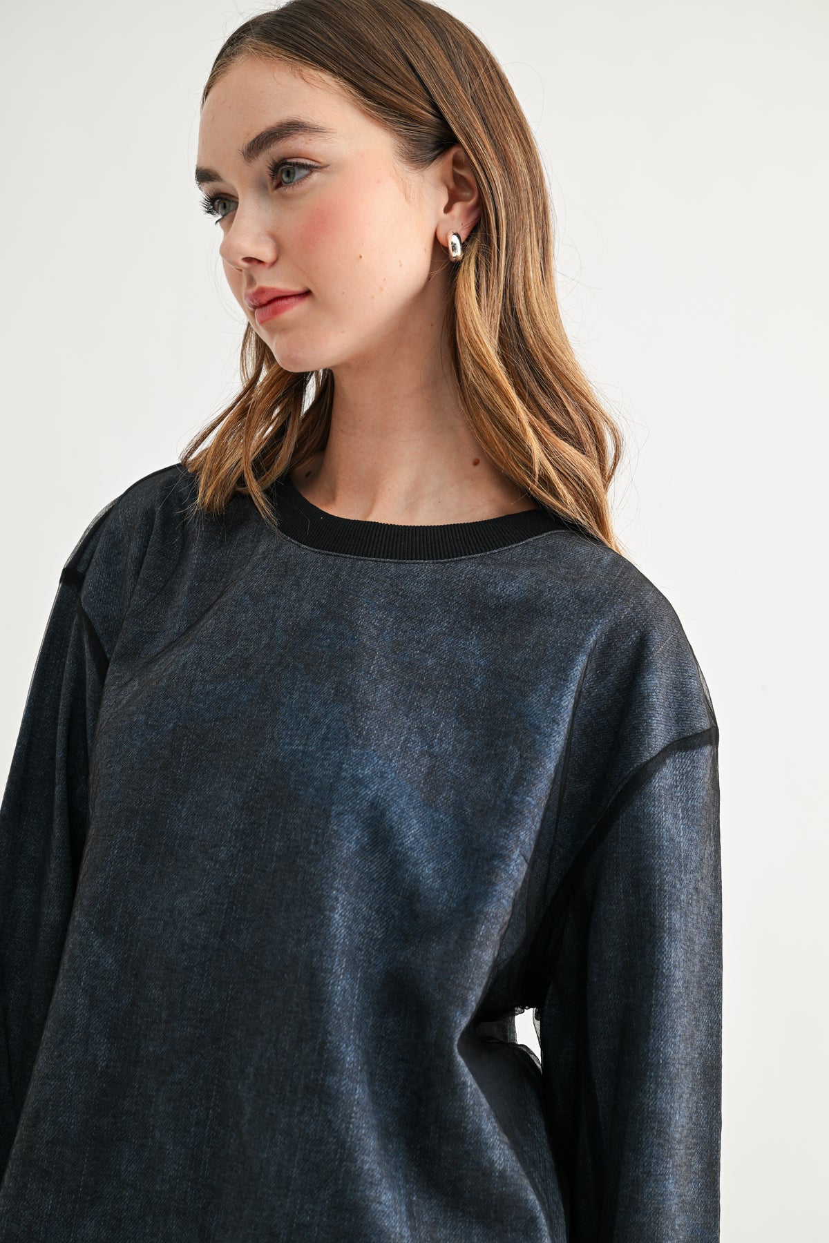 Kalila Mix Media Mesh Top