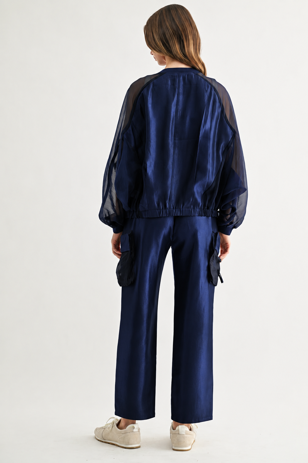 Jelisa Mixed Bomber Sheer Organza Jacket
