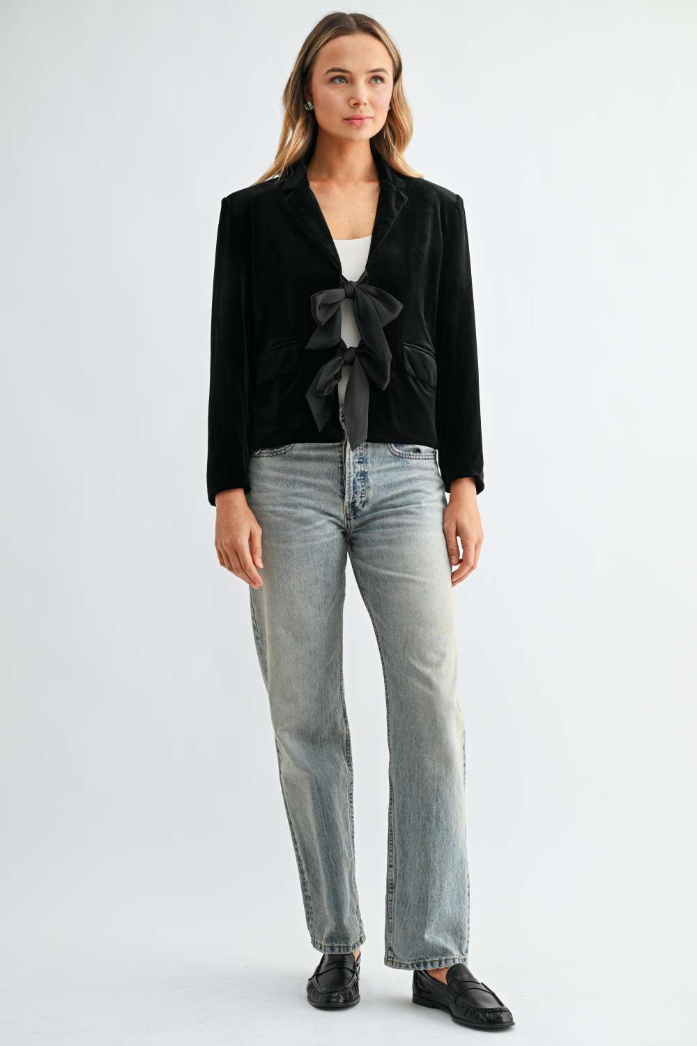 Jessamine Velvet Ribbon Bow Jacket