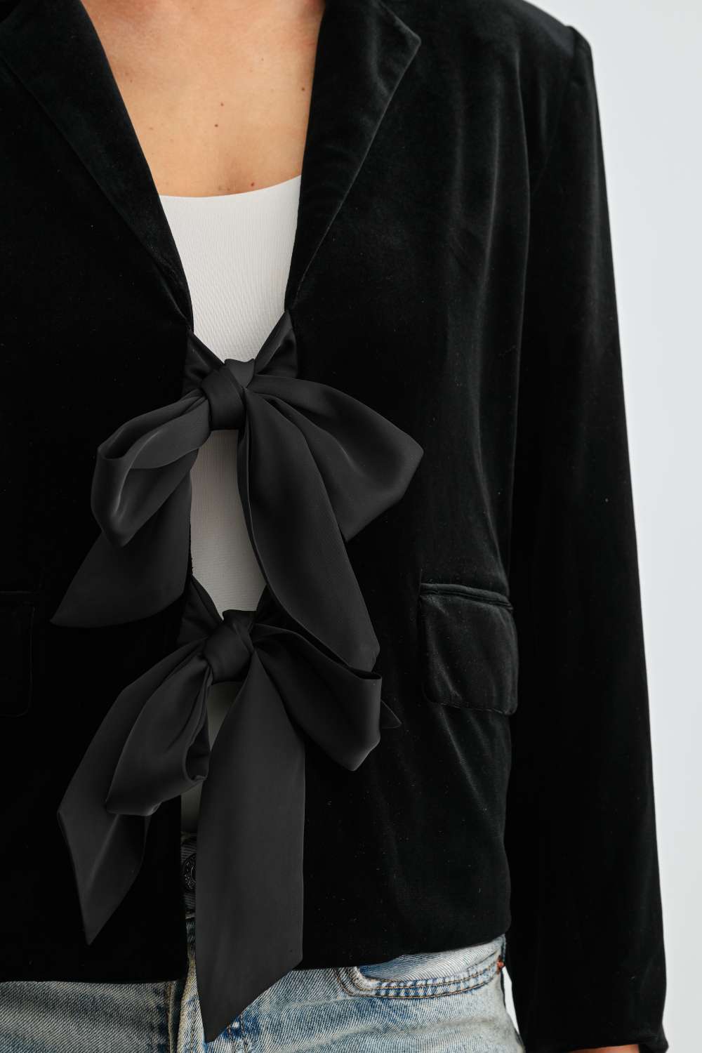 Jessamine Velvet Ribbon Bow Jacket