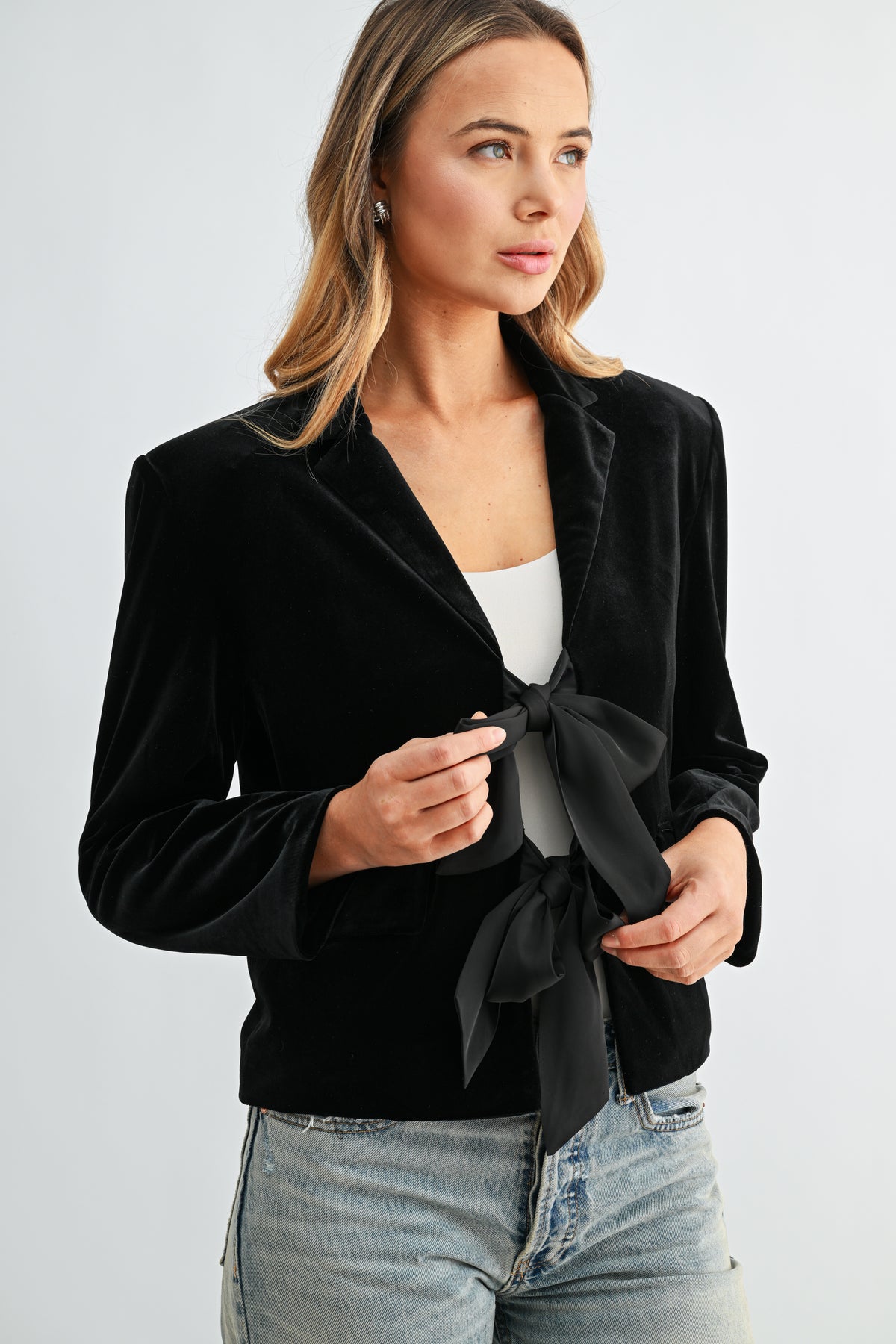 Jessamine Velvet Ribbon Bow Jacket