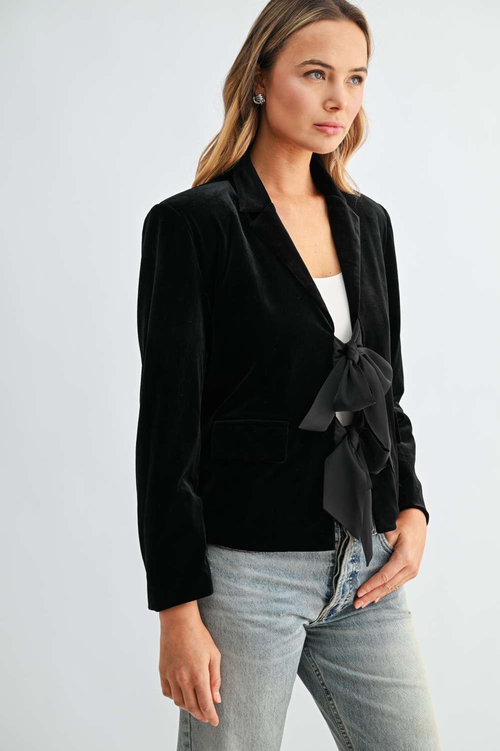 Jessamine Velvet Ribbon Bow Jacket