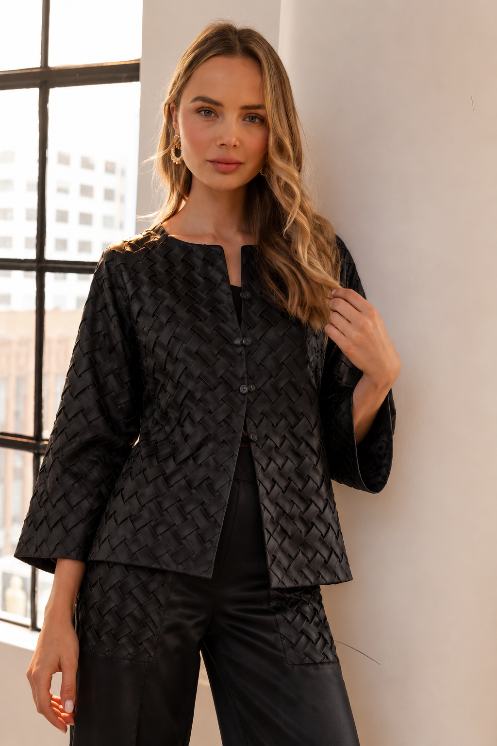 Jack Satin Braided Textured Jacket