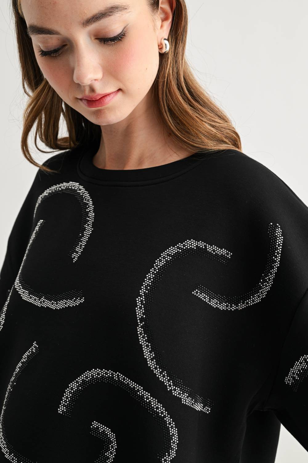 Keegan Stretch French Scuba Rhinestone Top