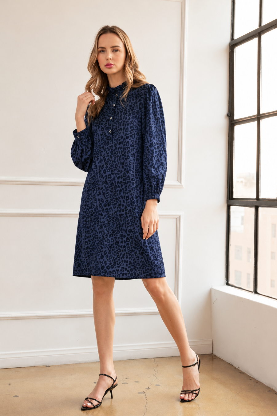 Diana Woven Animal Print Dress