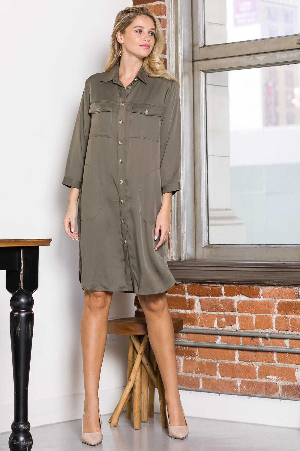Taylor Tencel Shirt Tunic Dress