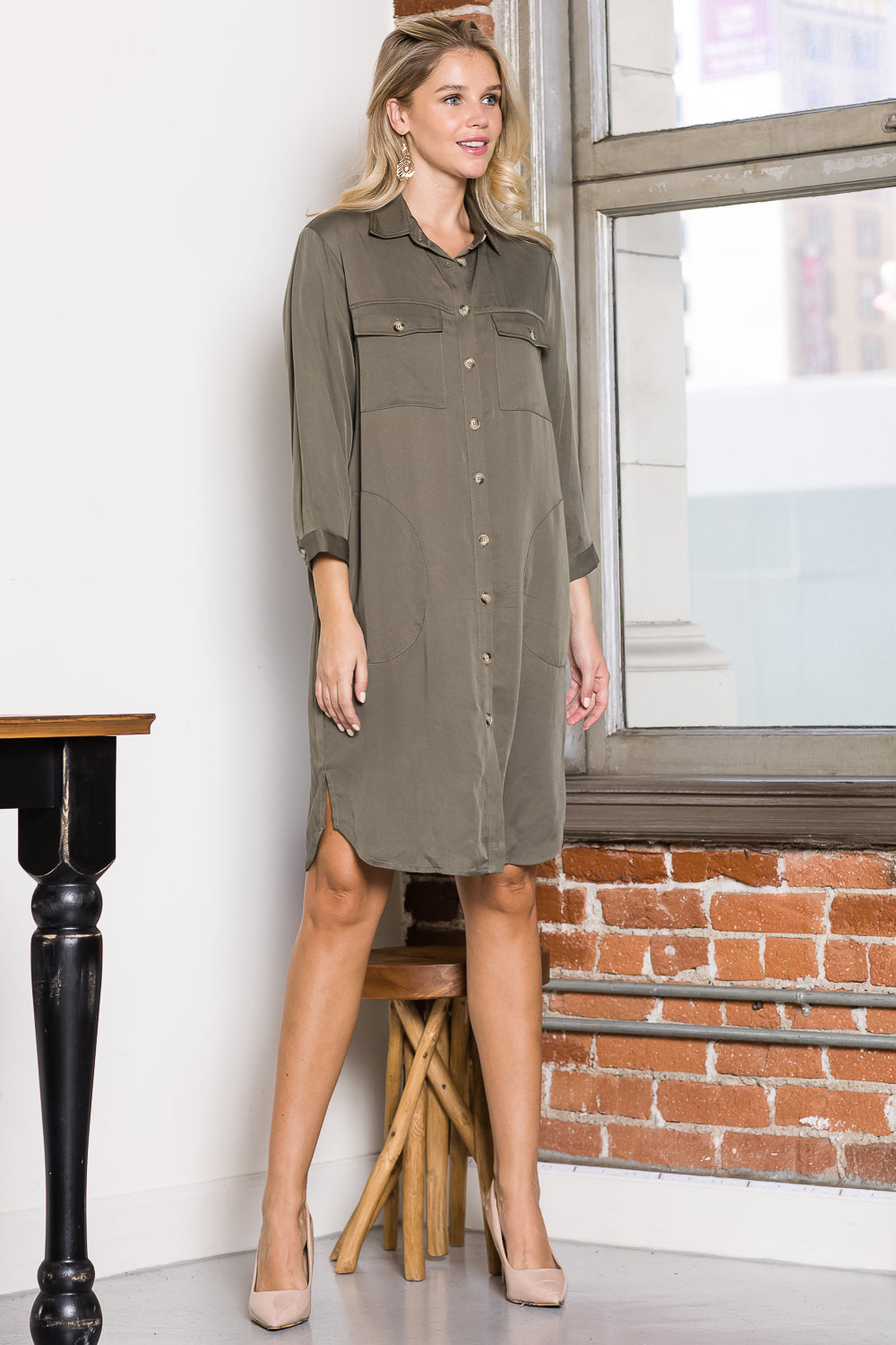 Taylor Tencel Shirt Tunic Dress