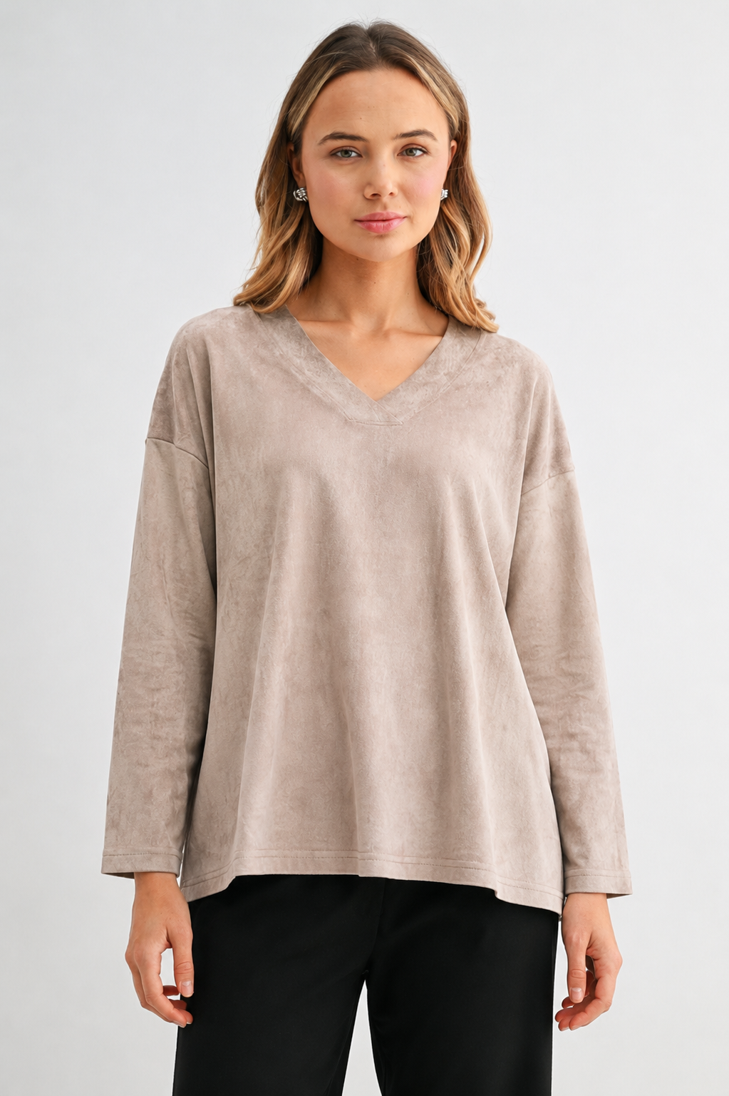 Andrea Stretch Suede Top