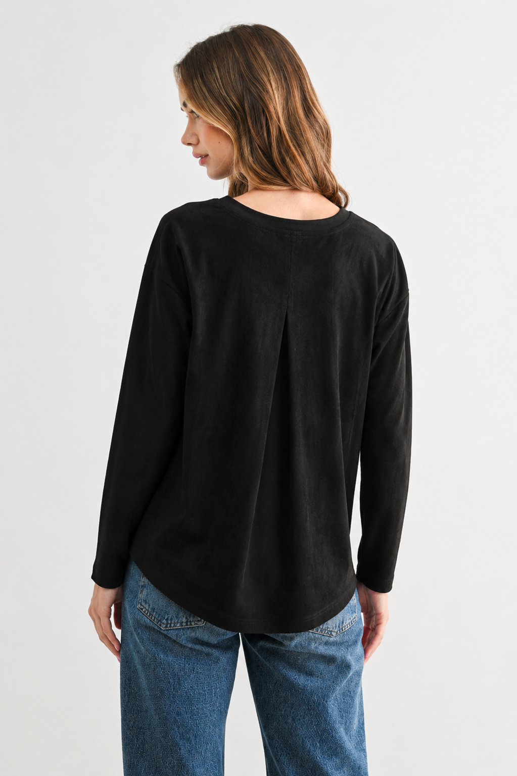Andrea Stretch Suede Top