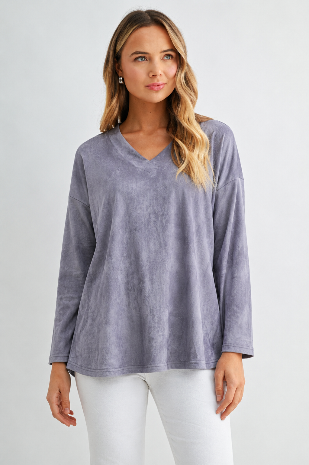 Andrea Stretch Suede Top