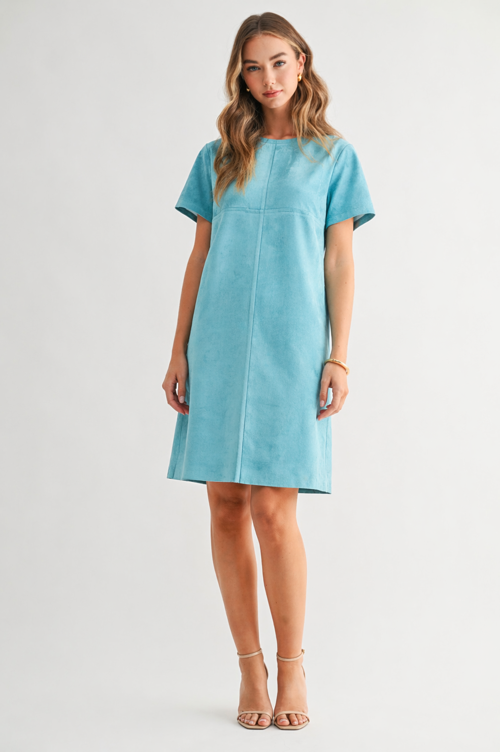 Audrey Suede Round Neck with Pockets