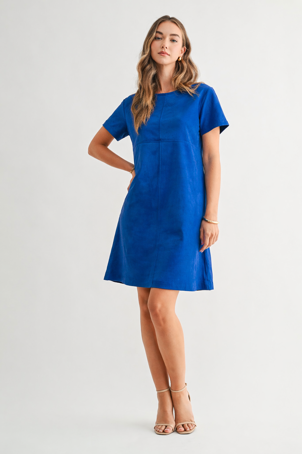 Audrey Suede Round Neck with Pockets