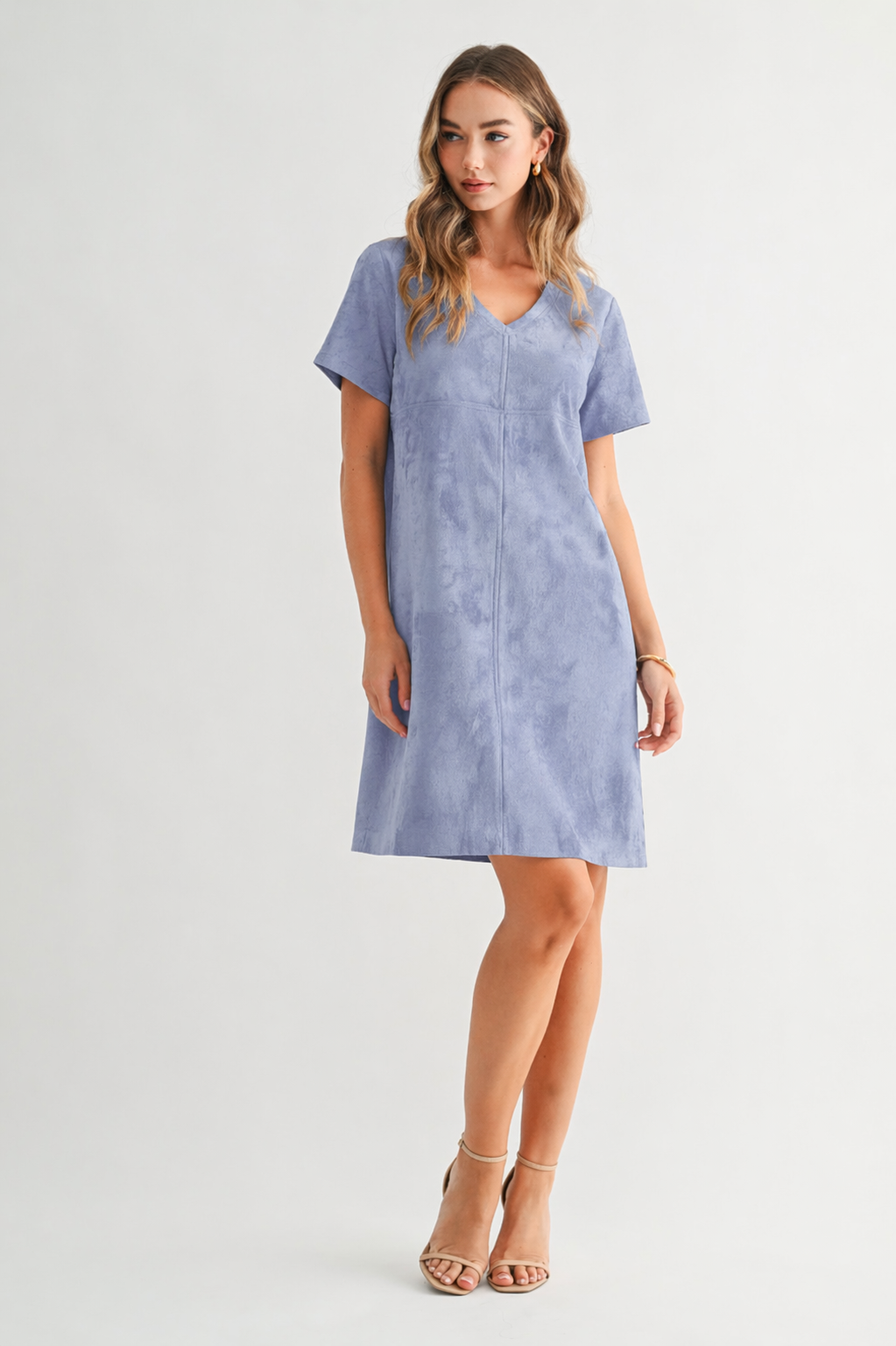 Audrey Suede V Neck with Pockets