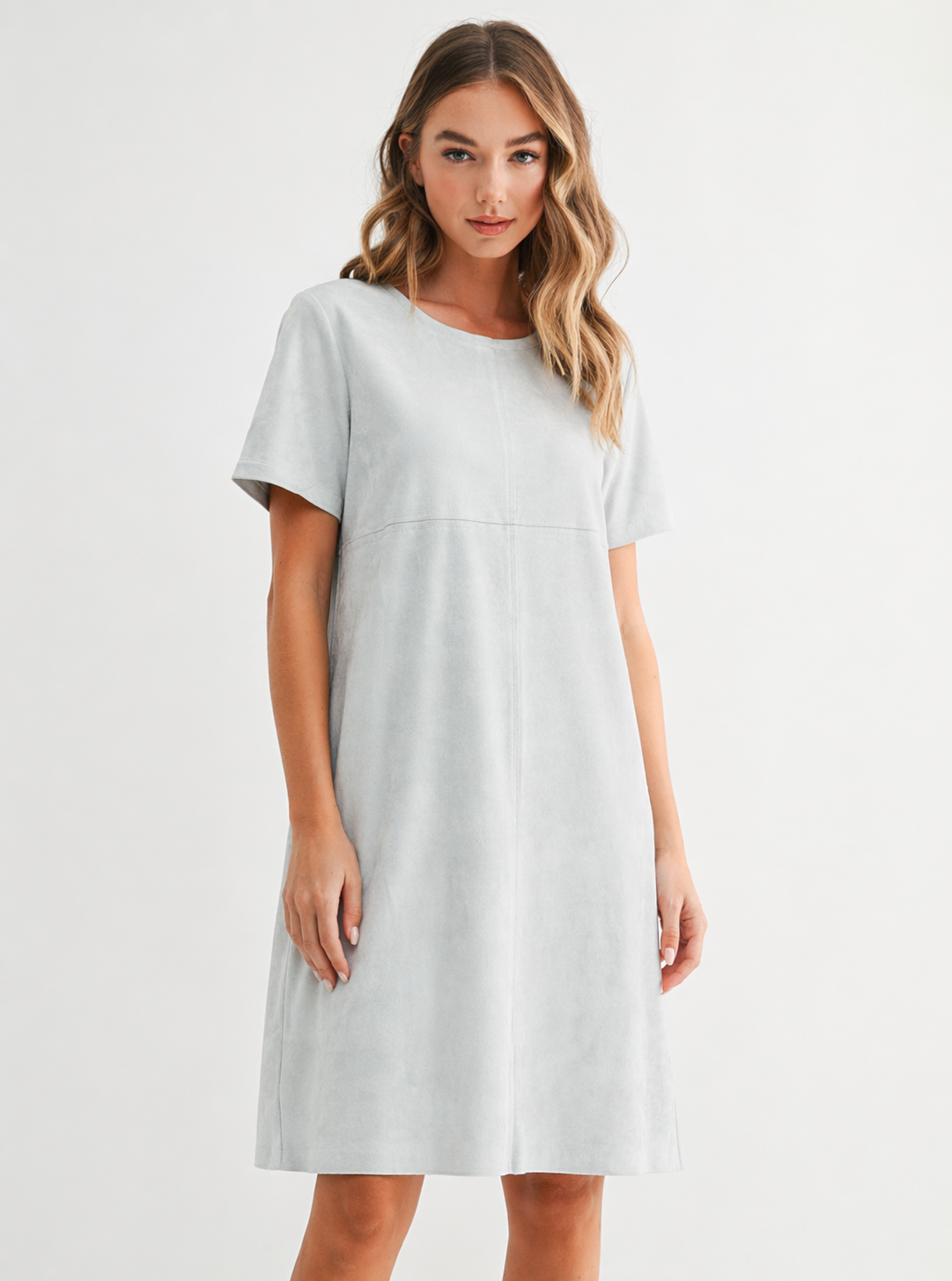 Audrey Suede Round Neck with Pockets