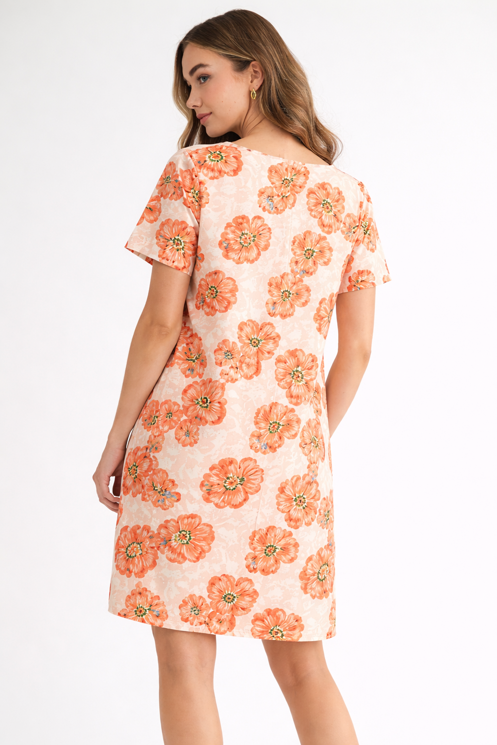Audrey Stretch Suede Dress - Poppy Flower Print